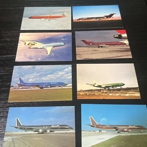 8 Vintage Braniff International Aviation World Postcards - Picture 1 of 10