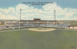 # A3865   SAN  ANGELO,  TX.  LINEN  .  POSTCARD,  BASE BALL FIELD - Picture 1 of 2