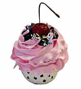 DEZICAKES Fake Cupcake Pink  Strawberry Sundae Cupcake - Picture 1 of 7