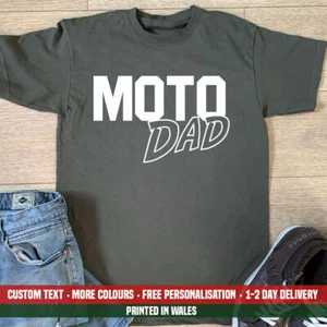 Moto Dad T-Shirt Vatertag Ehemann Geburtstag GP Motocross Motorrad Geschenk Top - Bild 1 von 1
