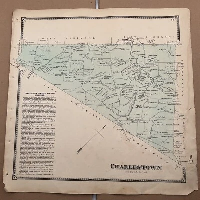 Mapa Atlas original de 1873 Charlestown PA Chester County A R Witmer Businesses Foto 1 de 4