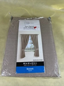 Mainstays Two Panels Window Panel, 80"W-by-63” L. Bennett- Brown Stone - Picture 1 of 2
