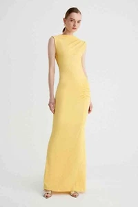 SUBOO Vega Rouched Front Midi Dress - Picture 1 of 5