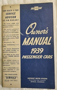 1939 Chevrolet Owner Manual Book Passenger Cars Vintage Original - Afbeelding 1 van 8
