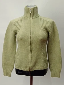 Vintage MONCLER 100 % WOOL Women's Jumper / Sweater .zip. Size S / Woolmark - Picture 1 of 13