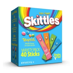 Skittles Singles To Go Tropical Variety Pack, Watertok Powdered Drink Mix, Ze... - Picture 1 of 5