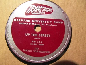 HARVARD UNIVERSITY BAND Malcolm Holmes UP THE STREET MARCH Trans Radio _ - Picture 1 of 2