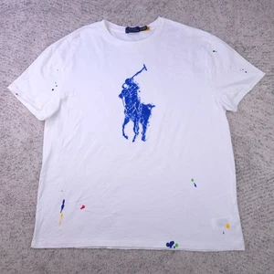 Polo Ralph Lauren T-Shirt Herren XL Kurzarm Grafik Tee Pony Logo Splatter - Bild 1 von 8