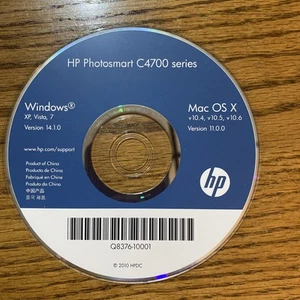 HP Photosmart C4700 Series Driver CD Windows v113 Mac OS X v10.2 Used Disc - Picture 1 of 4