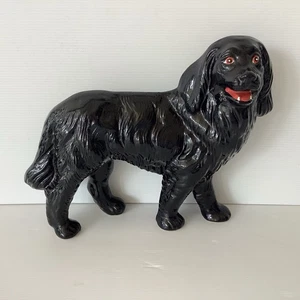 Sculpture Bouteille Chien Terre Neuve Ceramique Vintage - Picture 1 of 7