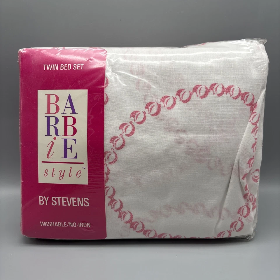 Juego de sábanas gemelas estilo Barbie Stevens vintage 4 piezas ¡NUEVO! Funda de almohada plana ajustada Foto 1 de 4