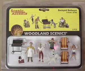 O scale BACKYARD BBQ Woodland Scenics train people 2765 - Picture 1 of 2
