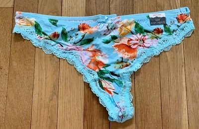 Трусики стринги Lane Bryant Cacique большого размера 14/16 кружевные весенний цветок синие цвет морской волны - Изображение 1 из 4
