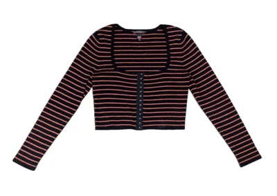 Suéter recortado cuello cuadrado Y2K Victoria's Secret cierre de gancho tejido suave talla L Foto 1 de 4