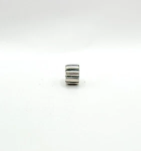 Pandora Silver Ribbed Authentic Clip Authentic Charm - Picture 1 of 4