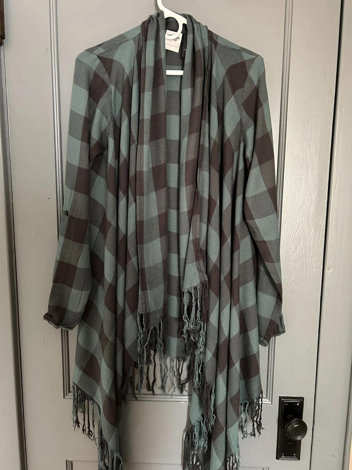 Harley Davidson - Cárdigan tejido con flecos a cuadros Foto 1 de 4