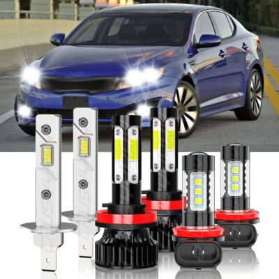 Kit de bombillas combinadas de faros LED altos/bajos para Kia Optima 2011-2013 6000K 6 piezas Foto 1 de 4