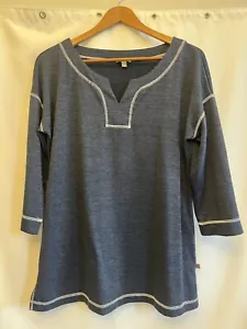 Damen Talbots Gr. M Tunika Oberteil 3/4 Ärmel blau mit weißem Besatz - Bild 1 von 9