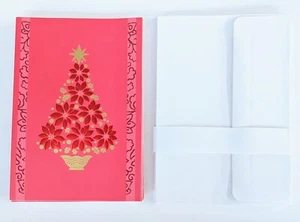 Hallmark Set 12 Red Christmas Holiday Cards & Envelopes w/ Red Foil Accents - Picture 1 of 6