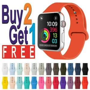 Silicone iWatch Band For Apple Watch Ultra 2 iWatch Series 9 8 7 6 SE 40/44/45mm - Picture 1 of 27