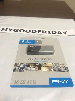 PNY P-FD64GTBOP-GE TECHNOLOGIES 64GB USB Turbo 3.0 10X Faster - Image 1 of 4