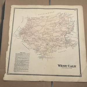 Original 1873 Atlas Map West Caln PA Chester County A R Witmer Businesses - Picture 1 of 10