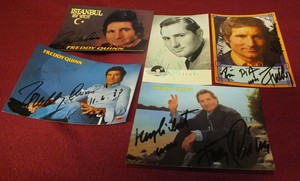 5 ORIGINAL SIGNED FREDDY QUINN Autograph Cards --- RARE & OLD