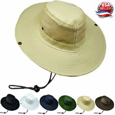 Mens Summer Bucket Boonie Hat Sun Brim Fishing Cool Mesh Solid Outdoor Cap Hats