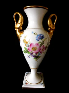 Kaiser Vase Porzellan mit Blumendekor Goldrand - Bild 1 von 9