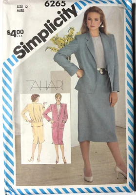 Women's Suit Skirt Sewing Pattern Size 12 Simplicity 6265 Vintage Uncut New - Image 1 of 2