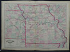 Asher & Adams Antique State Map 1872 Missouri N1#44