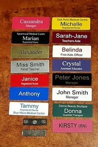 Engraved 76x25mm Name Badge Magnetic Fastener - Picture 1 of 2