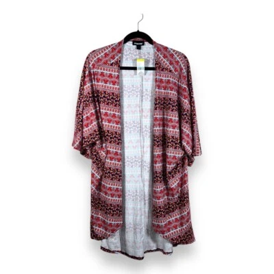 NUEVO 3x JOE BOXER ROJO FLORAL PAISLEY BOHO STRETCH PLUS CASUAL ENCOGIMIENTO DE HOMBROS Foto 1 de 4