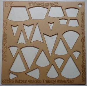 WRG- Cabochon Template - Number 17 - Wedge 3 Clear Acrylic Designer Shapes - Picture 1 of 1