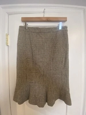 Falda lápiz acanalada Jill Stuart - Talla 4. Patrón clásico lana gris/negro/beige. Foto 1 de 3