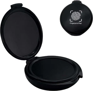 Portable Black Fingerprint Ink Pad for Notary ID Security, Law Enforcement Kit - Picture 1 of 7
