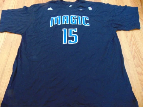 ADIDAS NBA ORLANDO MAGIC VINCE CARTER BLACK JERSEY T-SHIRT SIZE 2XL Cover