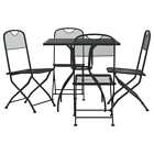 5-piece Outdoor Dining Set Garden Seater Chairs Table Furniture Setting Metal