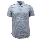 3535AG camicia uomo MESSAGERIE light blue/grey short sleeve shirt man