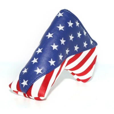 US Shiping  Blade Golf Putter Cover USA Flag Stars Magnet Closure Golf Headcover - Image 1 of 4