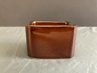 Bel Terr Sugar Sweetener Packet Dish Brown Glazed 9716 Rectangle 3-5/8” x 2-3/4” - Image 1 of 4