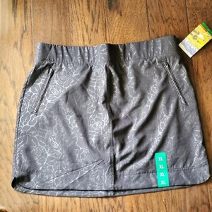 Black Rose Embossed Print Travel Golf Skort xl Mesh Inner 2 Zippered 2 Pockets - Picture 1 of 7