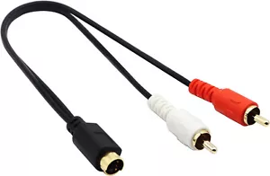 4 Pin S-Video Male To 2 RCA Male AV Audio Video Adapter Cable for DVD PC TV - Picture 1 of 14