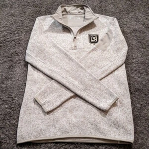 Antigua LAFC Sweatshirt Mens Small Beige 1/4 Zip Up Soccer Jacket MLS - Picture 1 of 15