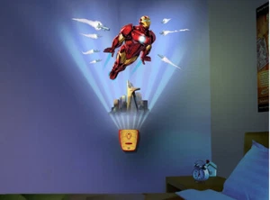 Wild Walls IRON MAN wall stickers 11 decals with LIGHT & SOUNDS superhero - Picture 1 of 5