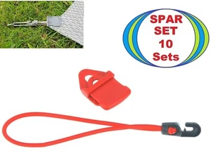 10 Planen Markisen Zelt MINI Clip rot + Spann Gummi 18 cm Haken Klammer Expander - Picture 1 of 17