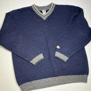 Suéter de Colección Columbia Cuello en V Shetland Mezcla de Lana Pullover Gris Borde Para Hombres Talla L - Imagen 1 de 6
