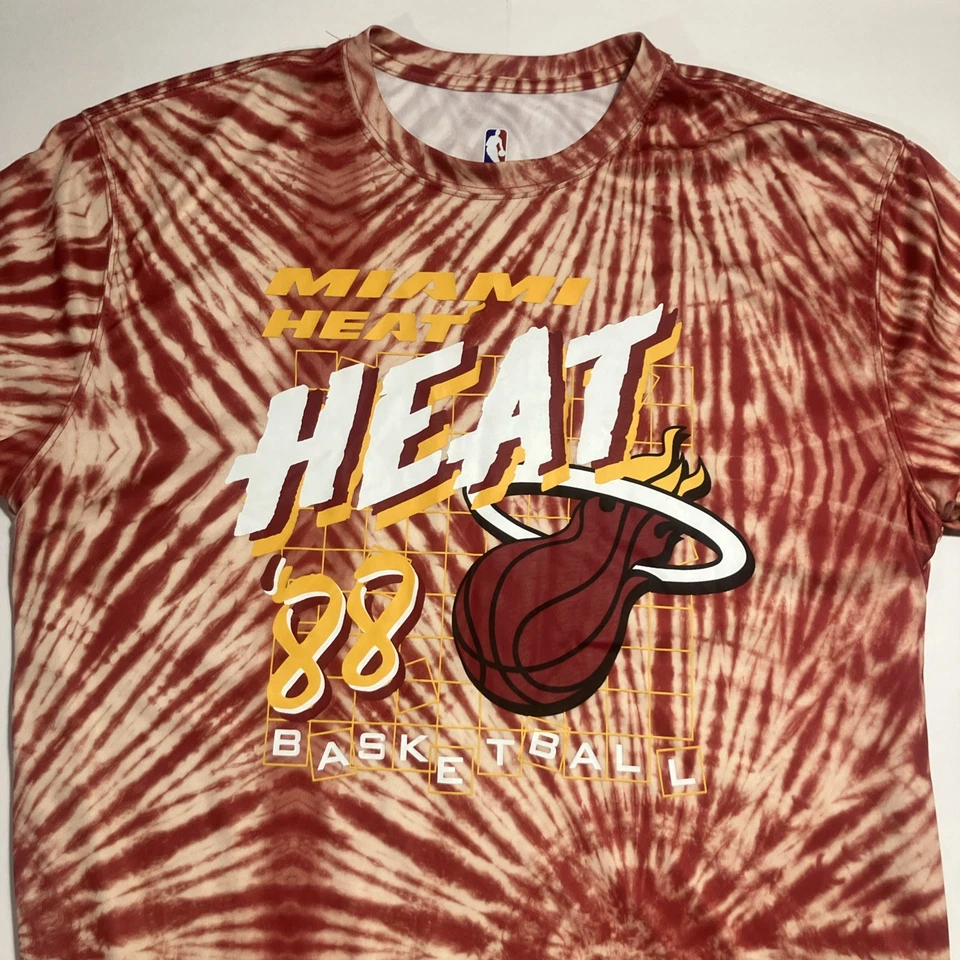 Camiseta Miami Heat UNK para hombre talla XXL Heat 88 Miami roja TyeDye 100 % poliéster Foto 1 de 4