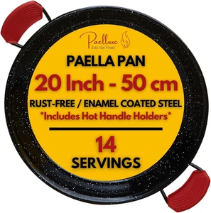 Paella Pan – Enamelled, No-Rust Steel Skillet – Easy-To-Clean Pan for Propane & - Picture 1 of 8
