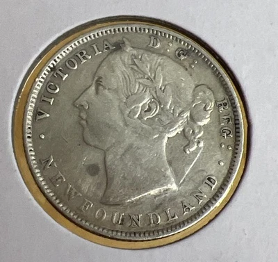 1890 Newfoundland Canada Silver 20 Cents Coin - Image 1 of 4